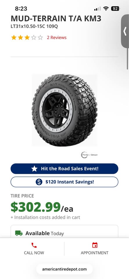 BFGoodrich tires 31x10.50R15 in Madera, CA (photo 5) — photo 5