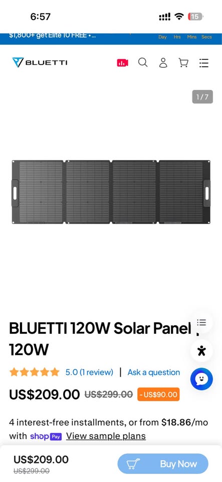 BLUETTI EB3A portable power station WITH BLUETTI 120W Solar Panel in Bend, OR (photo 5) — photo 5