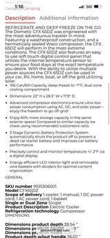 Dometic fridge cfx65dz in Arvada, CO (photo 8)