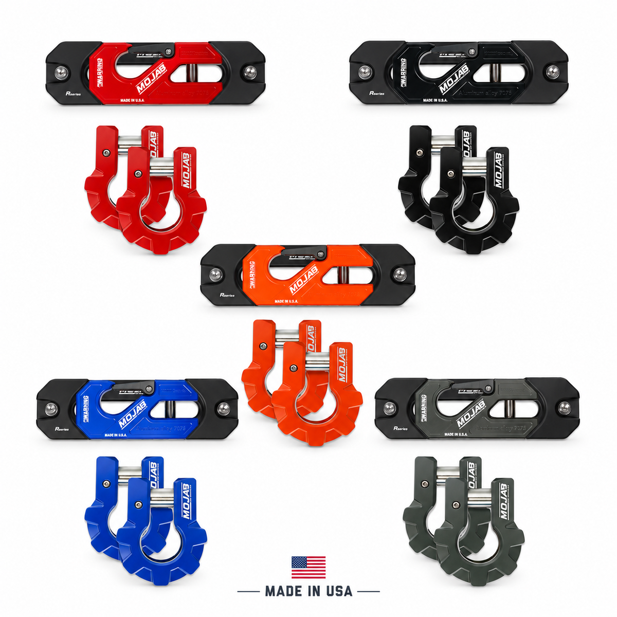 Color Matched Recessed Winch Shackle & Fairlead Kit + 3/4” Extreme Duty Aluminum Shackles (ceramic coated)lifetime warranty