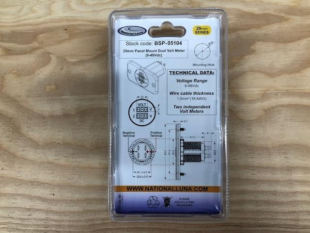 29mm Panel Mount Dual Volt Meter (9-48Vdc) — Equipt Expedition Outfitters (photo 6) — photo 6