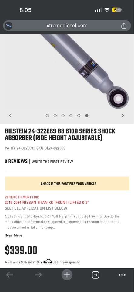 Bilstein 6100s for Titan XD in Edgewood, NM (photo 3)