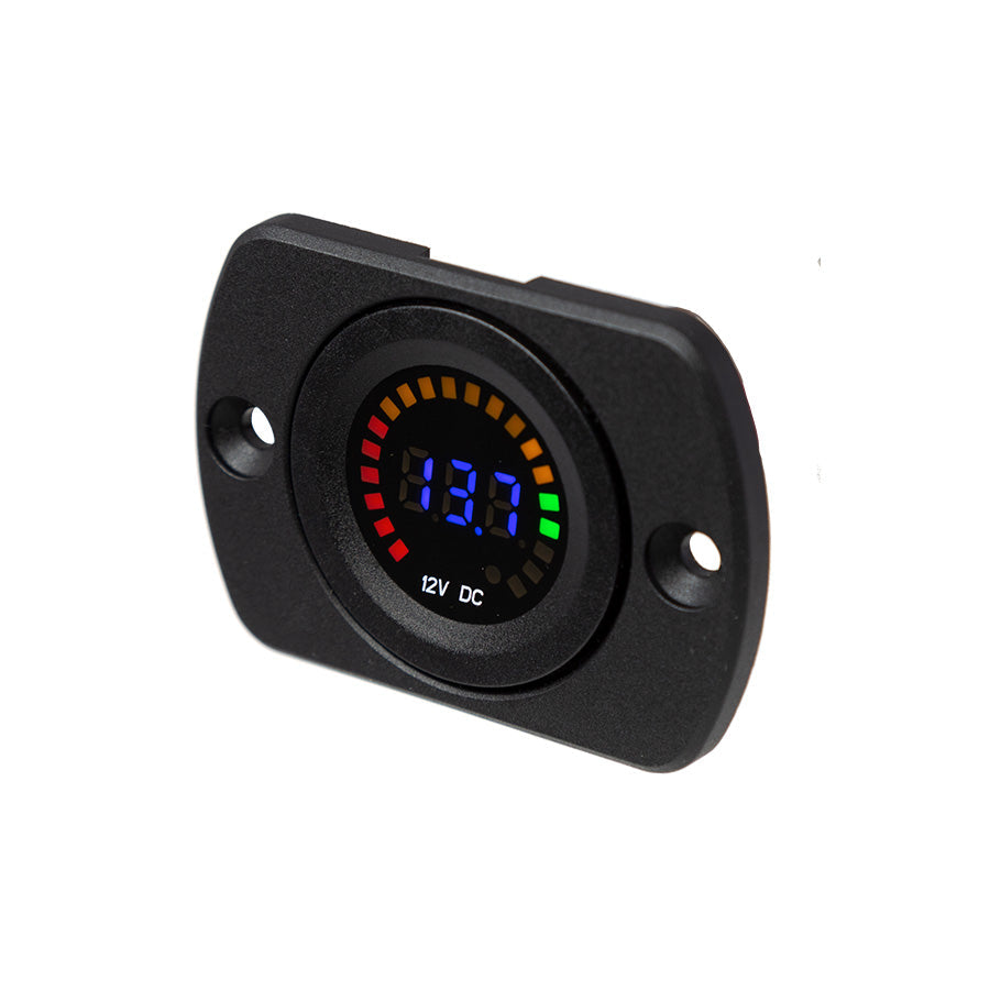 29mm Panel Mount Digital & LED 12V Meter (10.5-14.7V) — Equipt Expedition Outfitters (photo 2) — photo 2