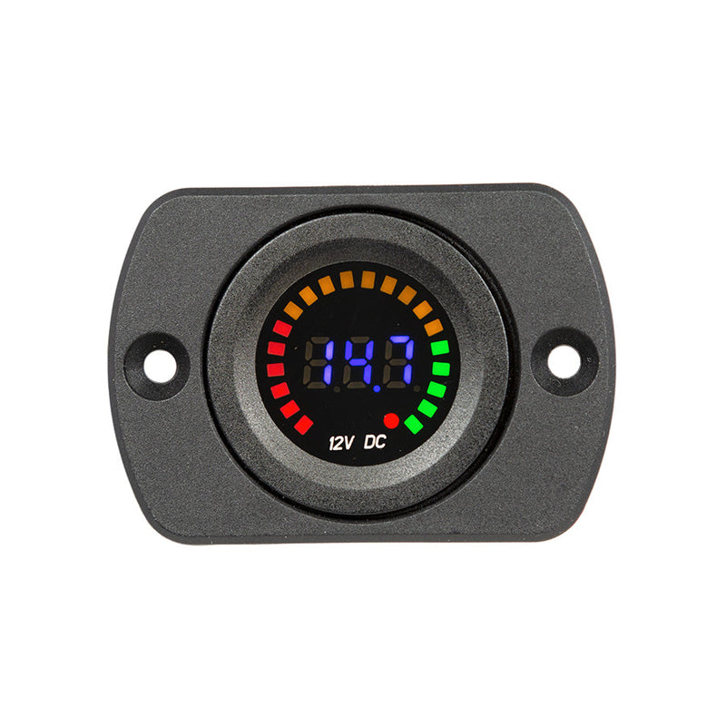29mm Panel Mount Digital & LED 12V Meter (10.5-14.7V) — Equipt Expedition Outfitters — photo 1