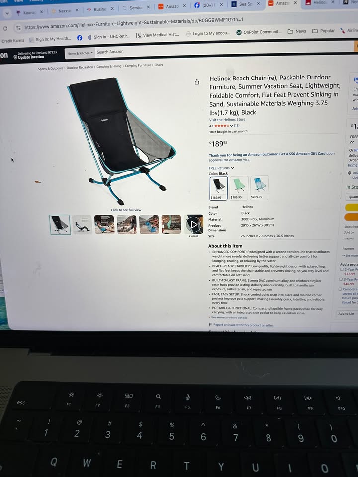 Helinox Compact Beach Chair, $100 each,Three for Sale in Portland, OR (photo 2) — photo 2