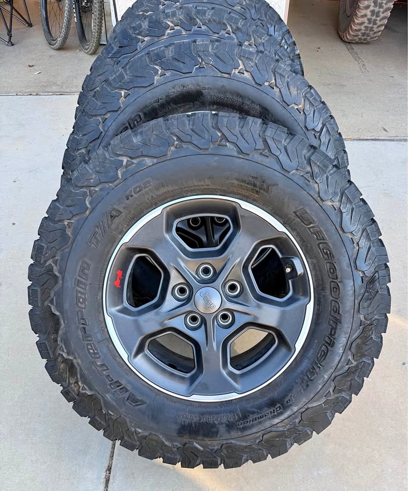 Set of 4 BFGoodrich KO2 Tires + Factory Jeep Rubicon Wheels in Surprise, AZ (photo 1) — photo 1