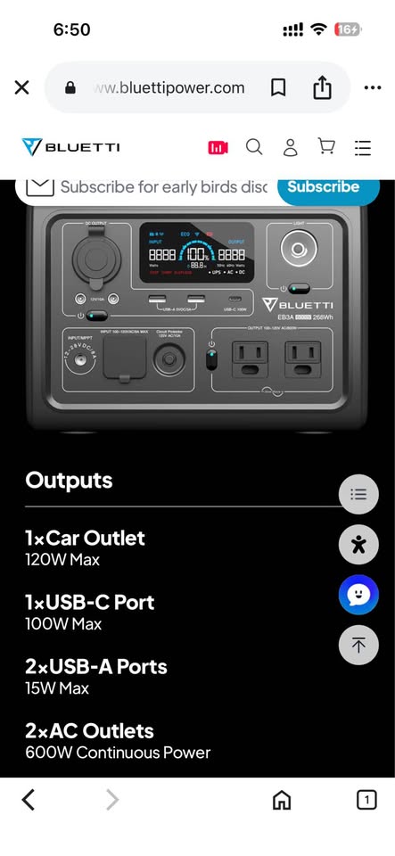 BLUETTI EB3A portable power station WITH BLUETTI 120W Solar Panel in Bend, OR (photo 4) — photo 4