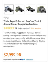 Tepui tent (fits on top of trucks , suvs , some cars ) in Issaquah, WA (photo 3)