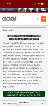Brand New GOBI MaxTrax/Actiontrax Traction Board Mounts for Ranger Rack in Park City, UT (photo 5)