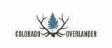 Colorado Overlander logo for RV rental & outdoor adventure, featuring a pine tree and antlers.