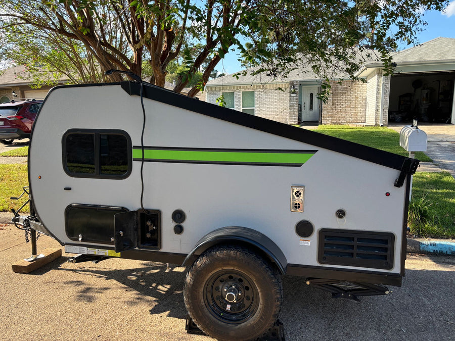  and AC unit for your adventure.|Compact A-frame travel trailer