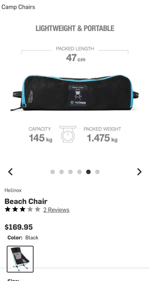 Helinox portable camping chair black and blue in Manhattan Beach, CA (photo 9) — photo 9