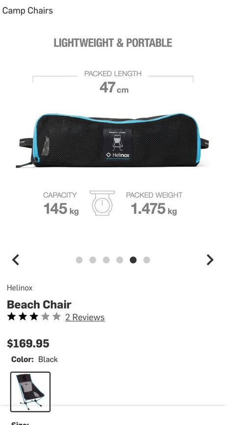 Helinox portable camping chair black and blue in Manhattan Beach, CA (photo 9)