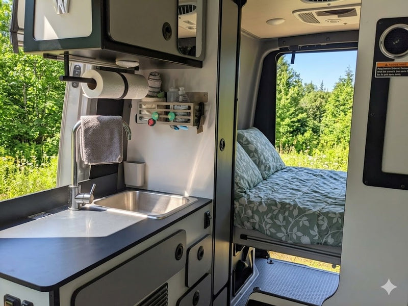 & forest view. Ready for your adventure!|This cozy RV rental interior features a dinette — photo 6