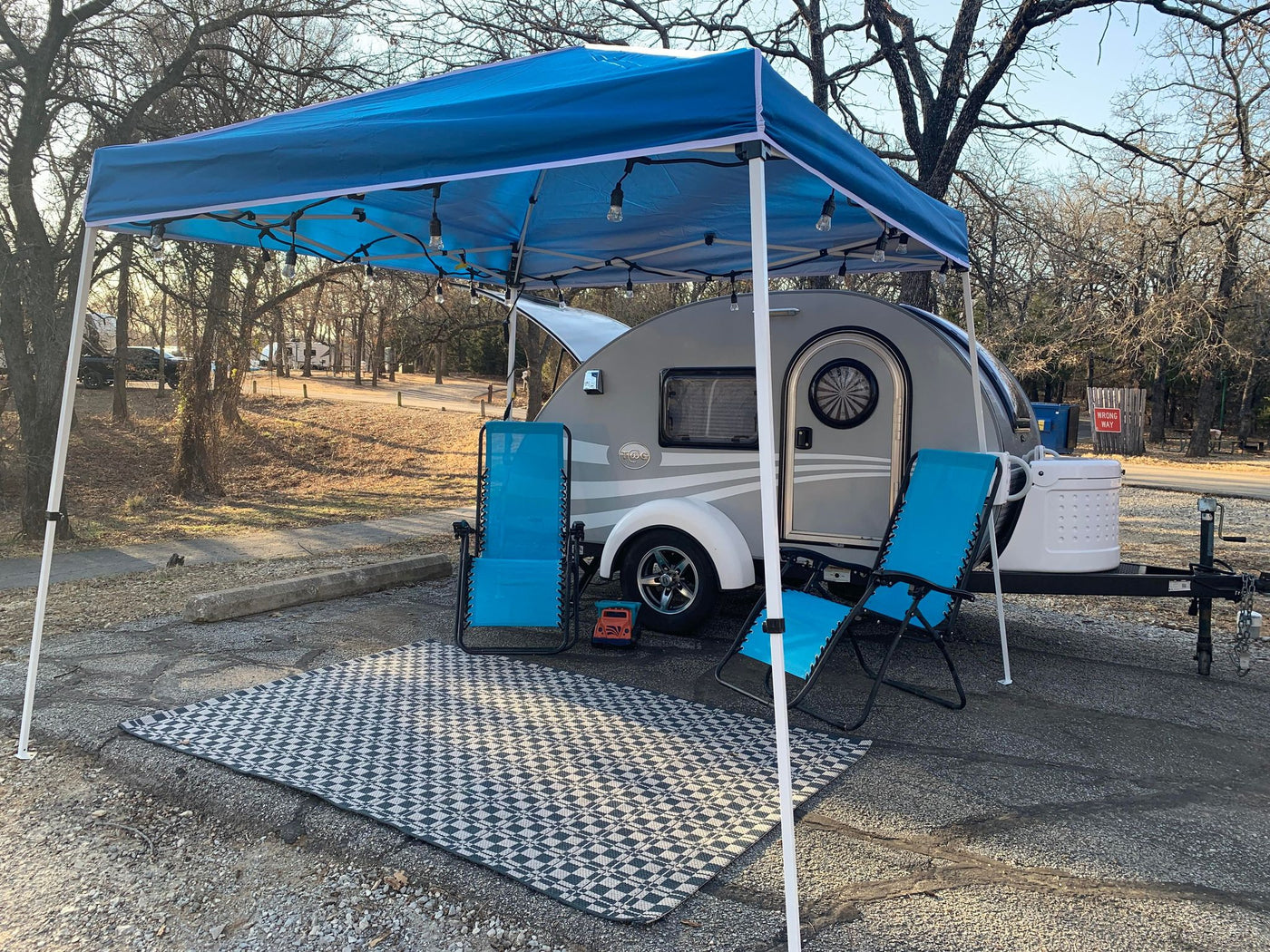  blue canopy with lights — photo 4
