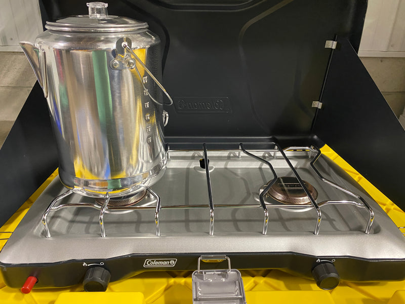 Coleman camping stove with a coffee percolator, ideal for RV rental adventures and outdoor cooking. — photo 16