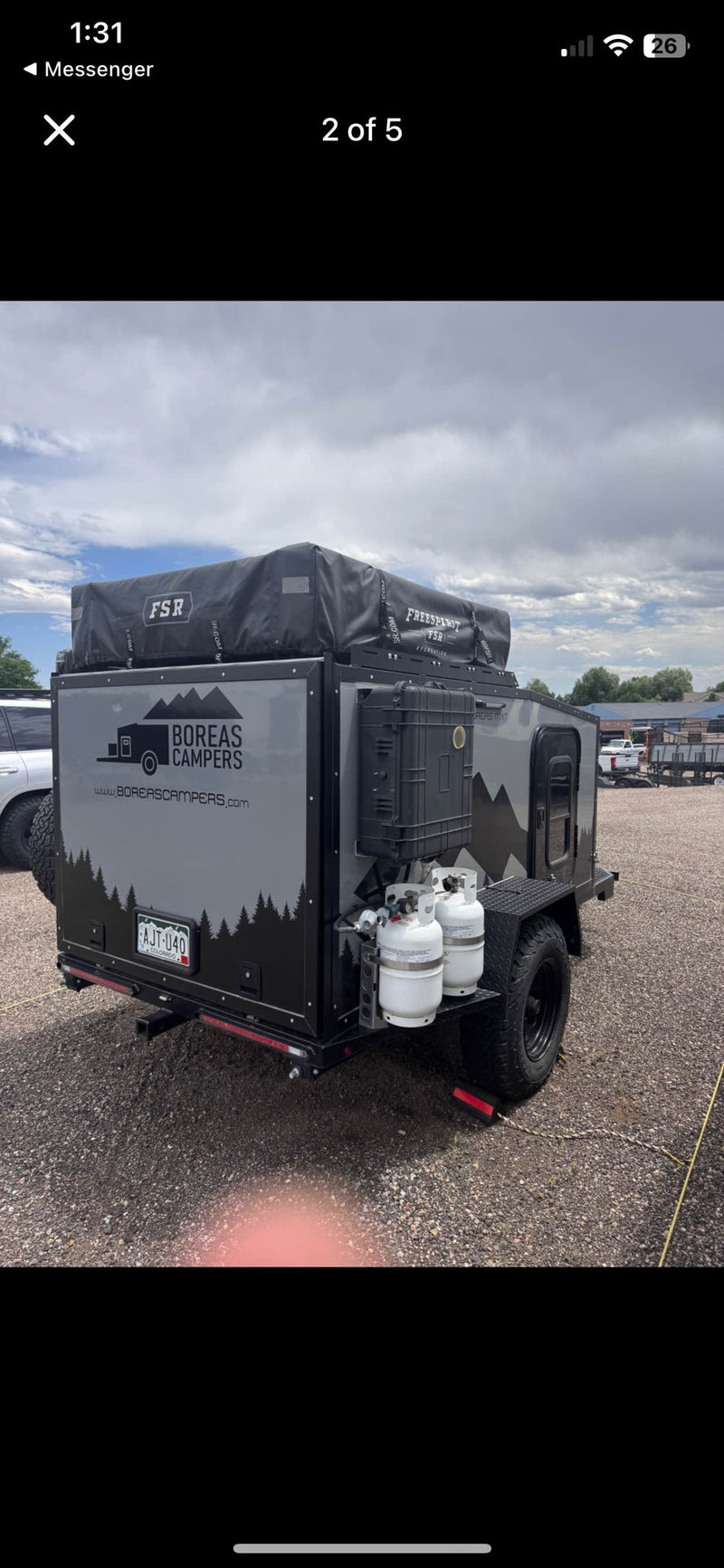 Rugged Boreas off-road camper trailer with a rooftop tent, ideal for your next RV rental adventure. — photo 3