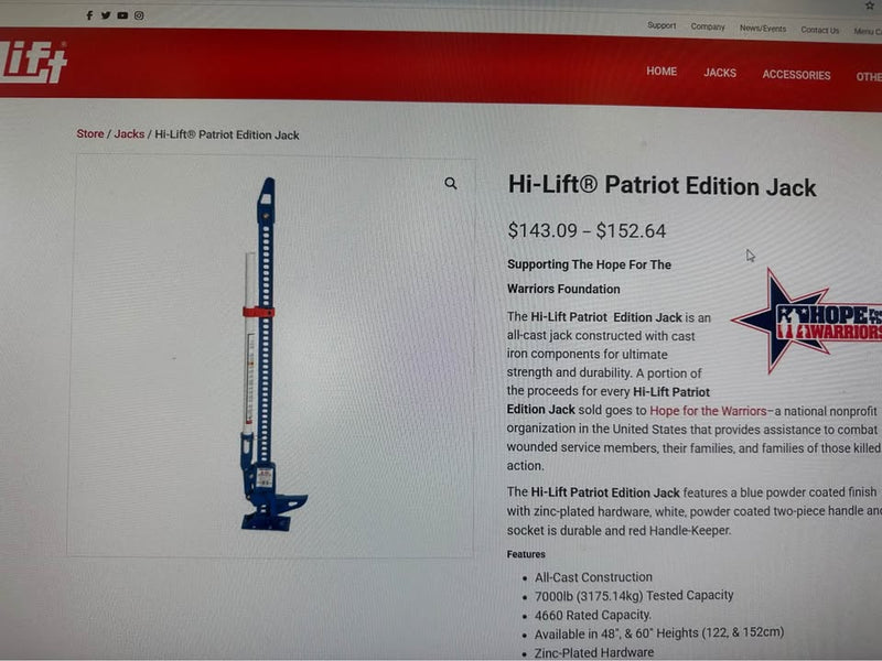 Hi-Lift Patriot Edition Jack (photo 5) — photo 5