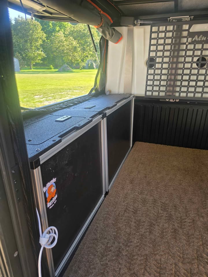 Goose Gear storage setup for Alucab Canopy Camper - short bed 3rd gen tacoma in Salisbury, MD (photo 2) — photo 2