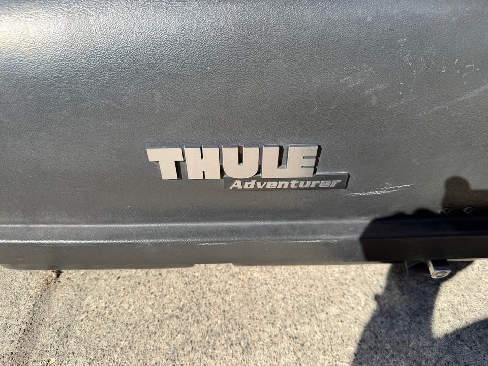 Thule Adventurer Cargo Box + Yakima 58” Roof Rack Crossbars, Towers & Mounting Accessories in Petaluma, CA (photo 4)