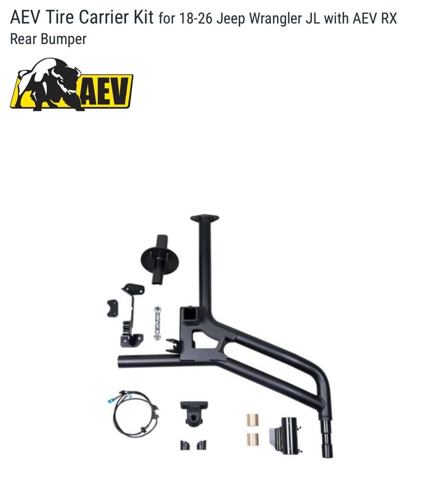 AEV RX Rear Bumper for 18-26 Jeep Wrangler JL used fuel caddy tire carrier (photo 3) — photo 3