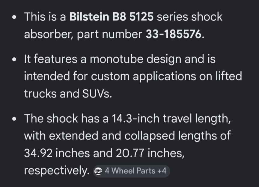 Bilstein B8 5125 rear shocks for f250/f350 lifted trucks (new) part# in pictures in Tucson, AZ (photo 3)