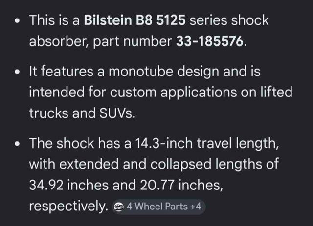 Bilstein B8 5125 rear shocks for f250/f350 lifted trucks (new) part# in pictures — photo 3
