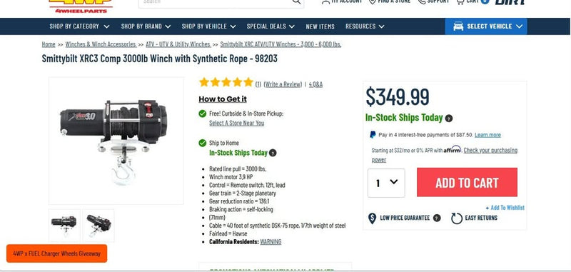 NIB - Smittybilt XRC3 Comp 3000lb Winch with Synthetic Rope - 98203 in Salt Lake City, UT (photo 2) — photo 2