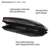 Yakima SkyBox 18 Carbonite roof box cargo rack carrier in Spokane, WA (photo 6)