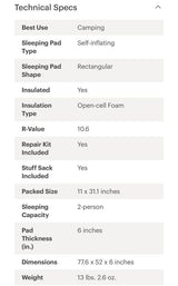 Exped MegaMat Max Duo 15 Sleeping Pad - Long Wide Double in Cottonwood, AZ (photo 3)