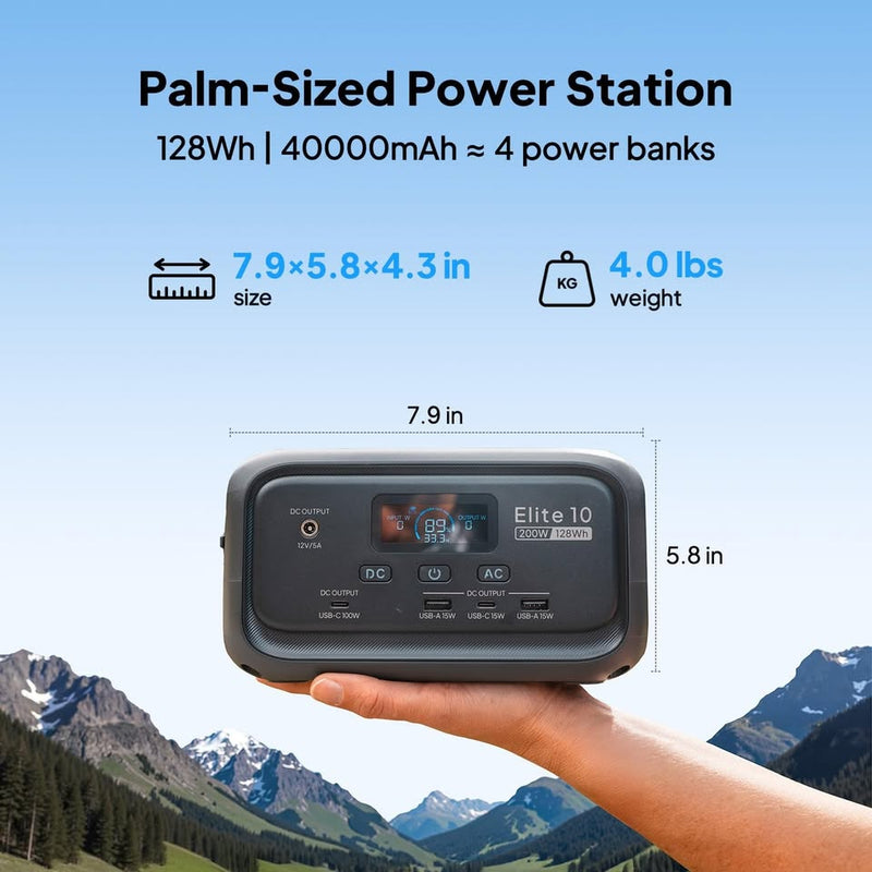 Bluetti Elite 10 128wh 200w Portable Power Station Solar Generator Ups Backup in Citrus Heights, California (photo 3) — photo 3