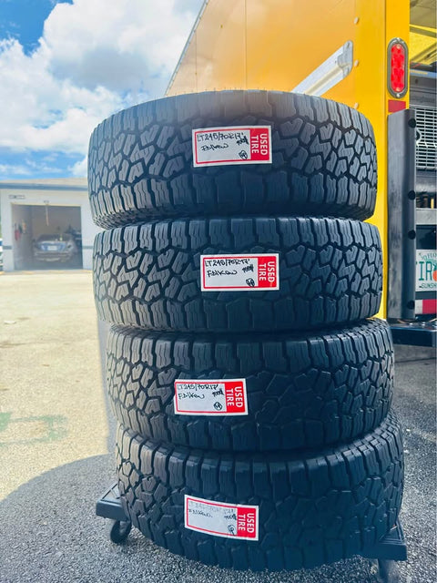 Set of 4 Used Tires Semi New Falken Wildpeak LT245/70R17”