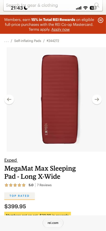 Brand new Exped MegaMat Max Sleeping Pad - Long X-Wide in Portland, OR (photo 3) — photo 3