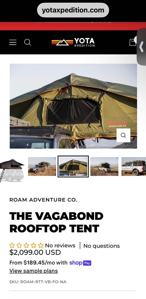 Roam Vagabond Rooftop Tent in Carson City, NV (photo 3) — photo 3