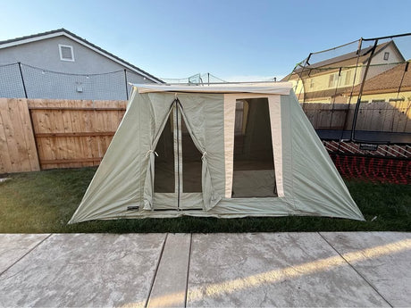 Springbar FAMILY CAMPER Canvas Tent 10x14 kodiak flexbow white duck coleman gazelle wall tent in Manteca, CA (photo 2)