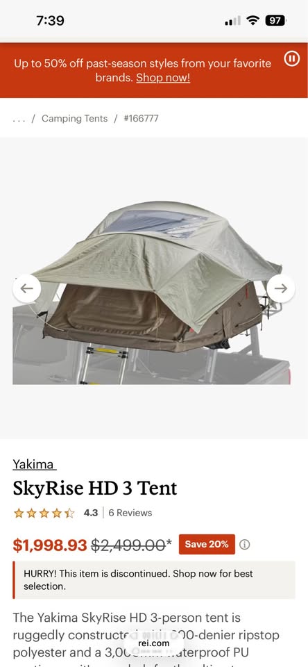 Yakima SkyRise HD 3 Rooftop Tent in Fort Collins, CO (photo 5) — photo 5