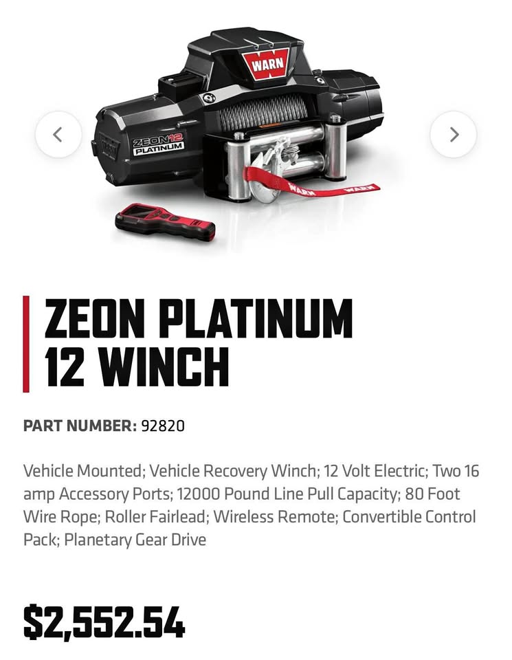 WARN ZEON PLATINUM 12 WINCH in San Antonio, TX (photo 1)