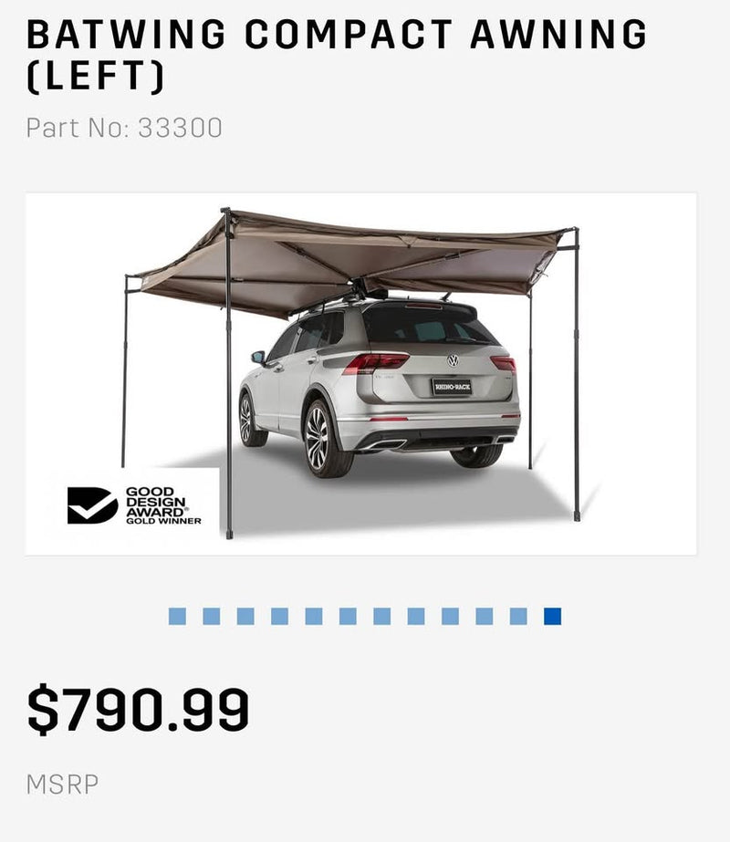 Rhino Rack Batwing Compact Awning 33300 (Left) in San Gabriel, CA (photo 3) — photo 3