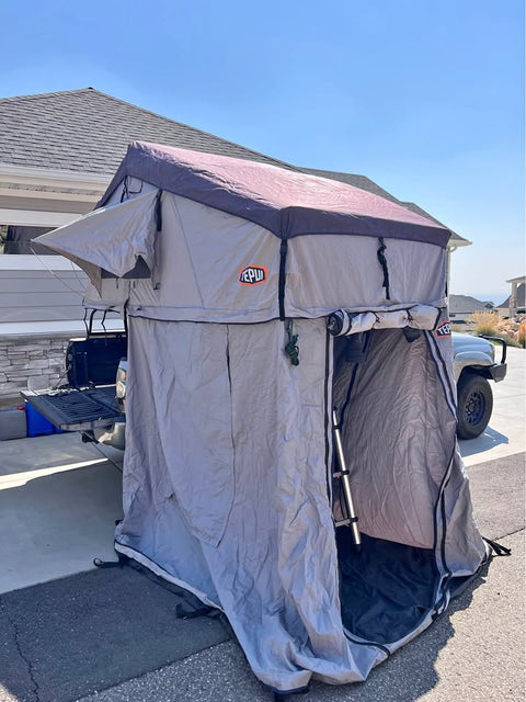 Ruggedized Tepui Rooftop Tent with Annex, anti condensation mat, sheets, and mattress