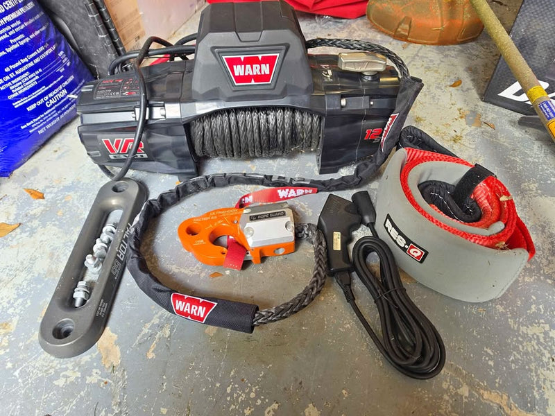 Warn VR EVO 12S, Factor 55 ultrahook and fairlead 1.0, Res-Q tree saver strap in Cypress, TX (photo 1) — photo 1