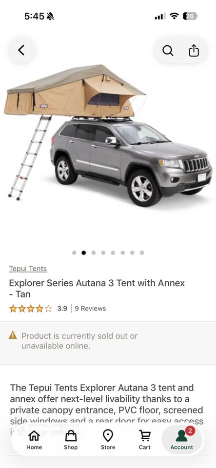 Tepui Explorer Series Autana 3 Rooftop Tent with Annex in Mesa, AZ (photo 4)