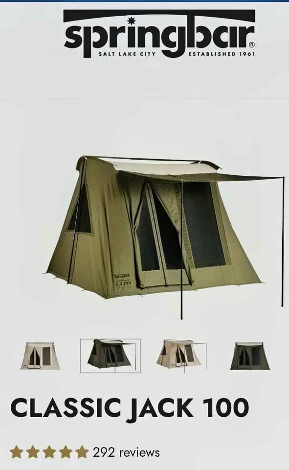 Title: Springbar Classic Jack 100 Canvas Tent – Used Once – Like New – $700 OBO or Trade for ATV in South Padre Island, TX (photo 1)