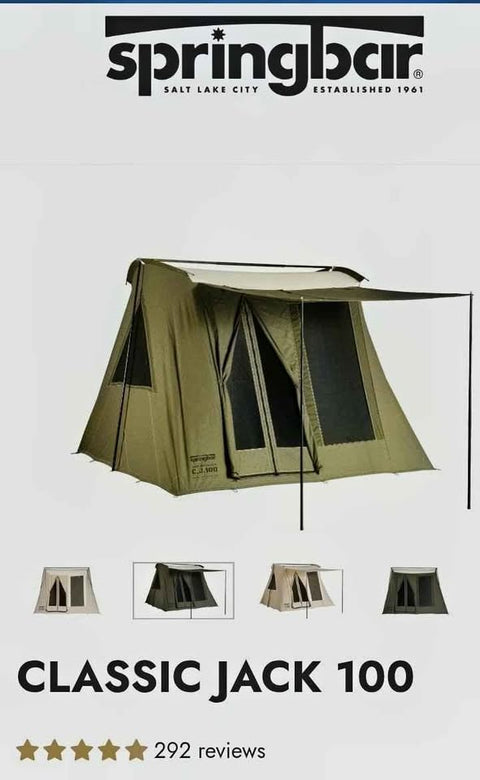 Title: Springbar Classic Jack 100 Canvas Tent – Used Once – Like New – $700 OBO or Trade for ATV
