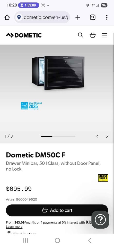 Dometic drawer minibar — photo 2