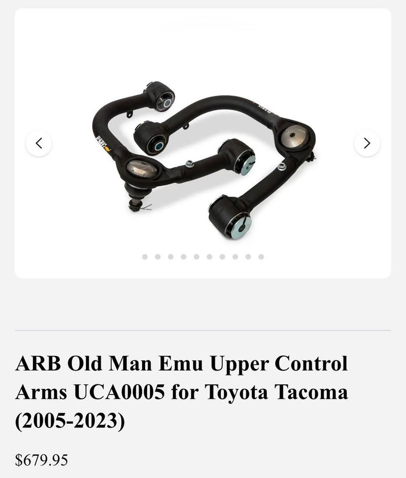 Old Man Emu Upper Control Arms UCA0005 for Toyota Tacoma (2005-2023) (photo 2) — photo 2