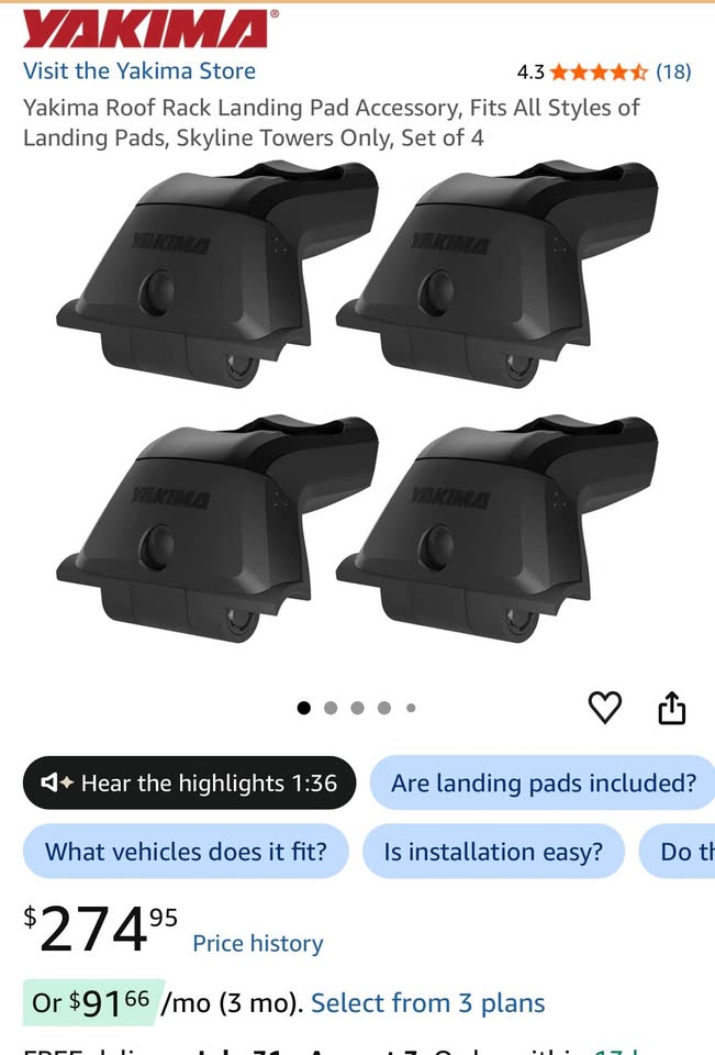 Yakima roof rack landing pads and cross bars in Arvada, CO (photo 4)