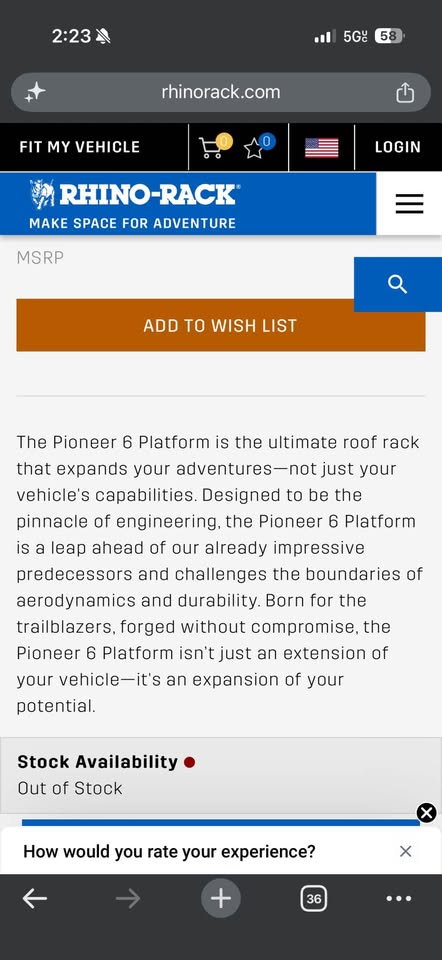 Rhino rack pioneer 6 | 59”x56” in Seattle, WA (photo 4) — photo 4