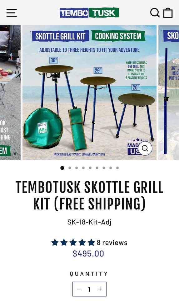 Tembo Tusk Adjustable Leg Skottle- new in box in Carson City, NV (photo 2)