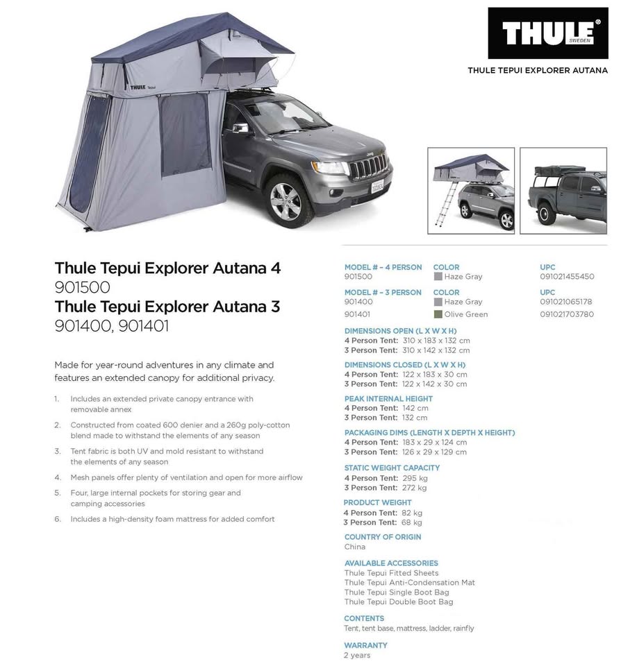 Rooftop Tent RTT - Thule Tepui Autana 3 Ruggedized in Littleton, CO (photo 7) — photo 7