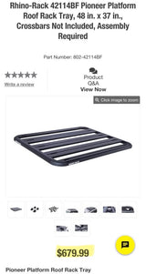 Rhino-Rack Pioneer Platform Roof Rack Tray (48 in. x 37 in.) in Littleton, CO (photo 4)